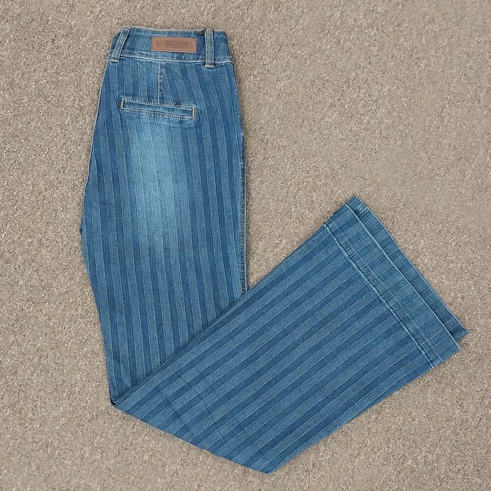 RRWD5HR0SK Rock & Roll Denim Ladies High Rise Jaquard Trouser Jeans